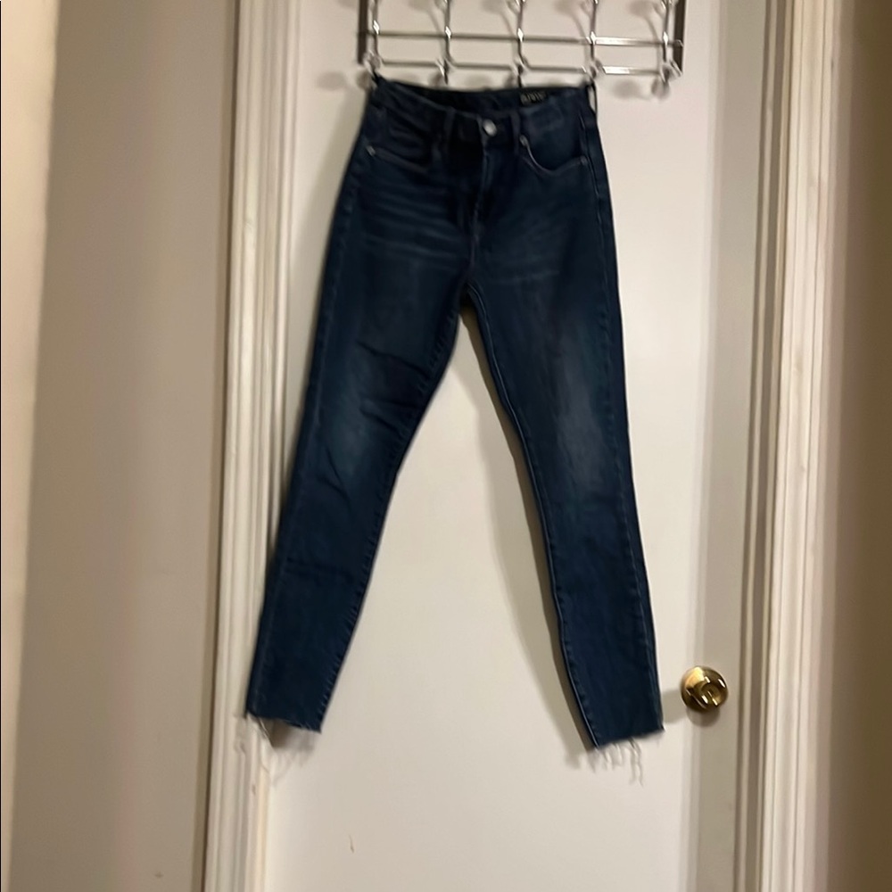 Blank NYC Blue Skinny Jeans High-Waisted Raw Hem Thursday 1/2 price sale 🫣